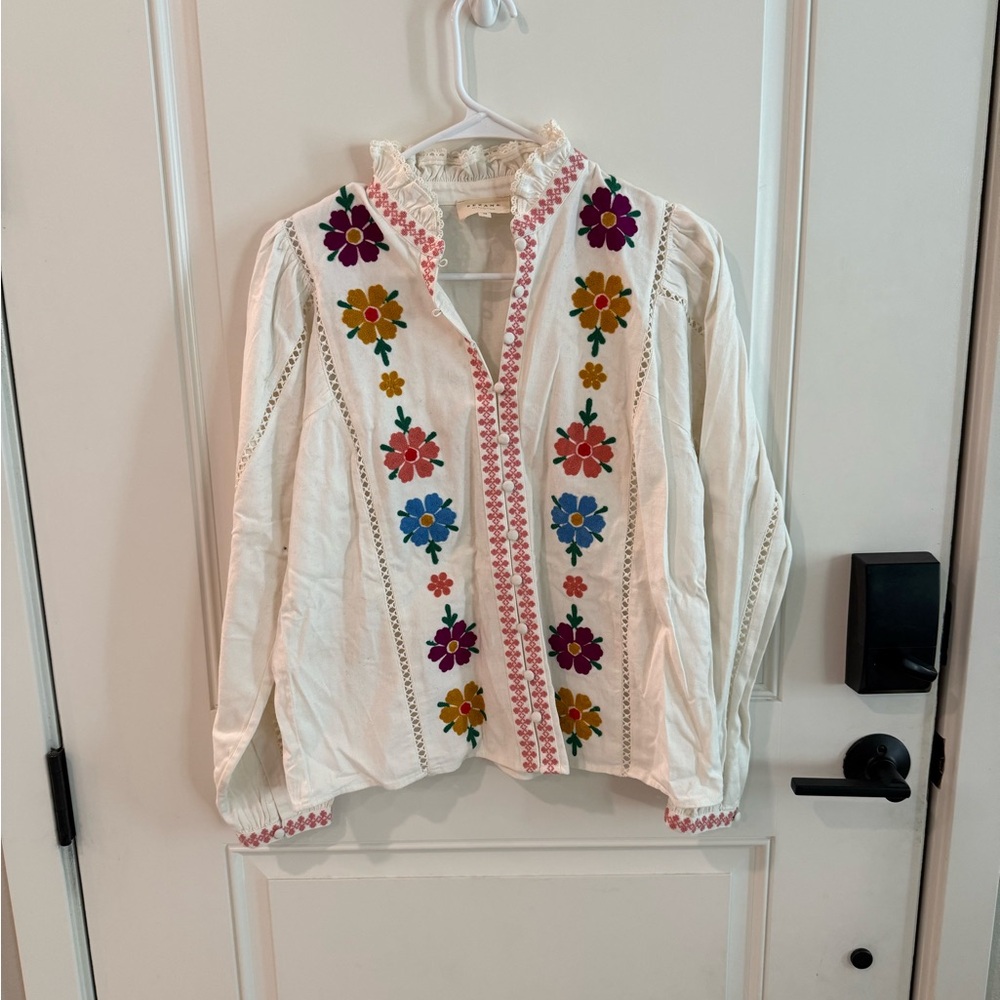 Sezane Yolanda Shirt Écru. - Size 36